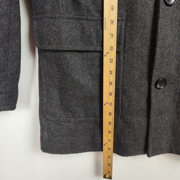 Michael Kors Winter Coat Men's L Gray Full-Button 54% Wool Pockets Insulated - Picture 5 of 9